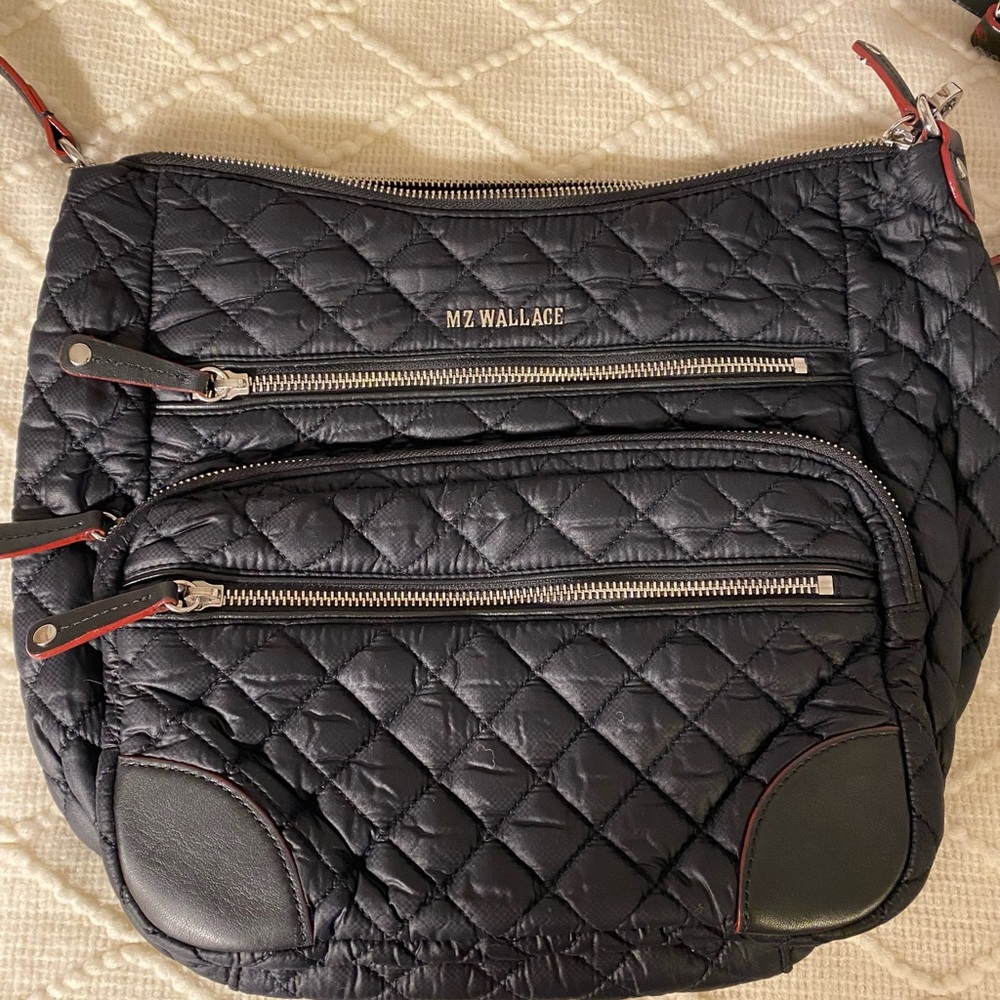 MZ Wallace black  Crosby purse with cross body leathered strap only like new